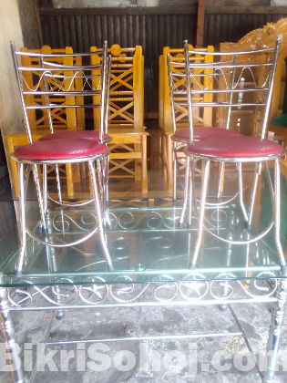 স্টিল ডাইনিং টেবিল